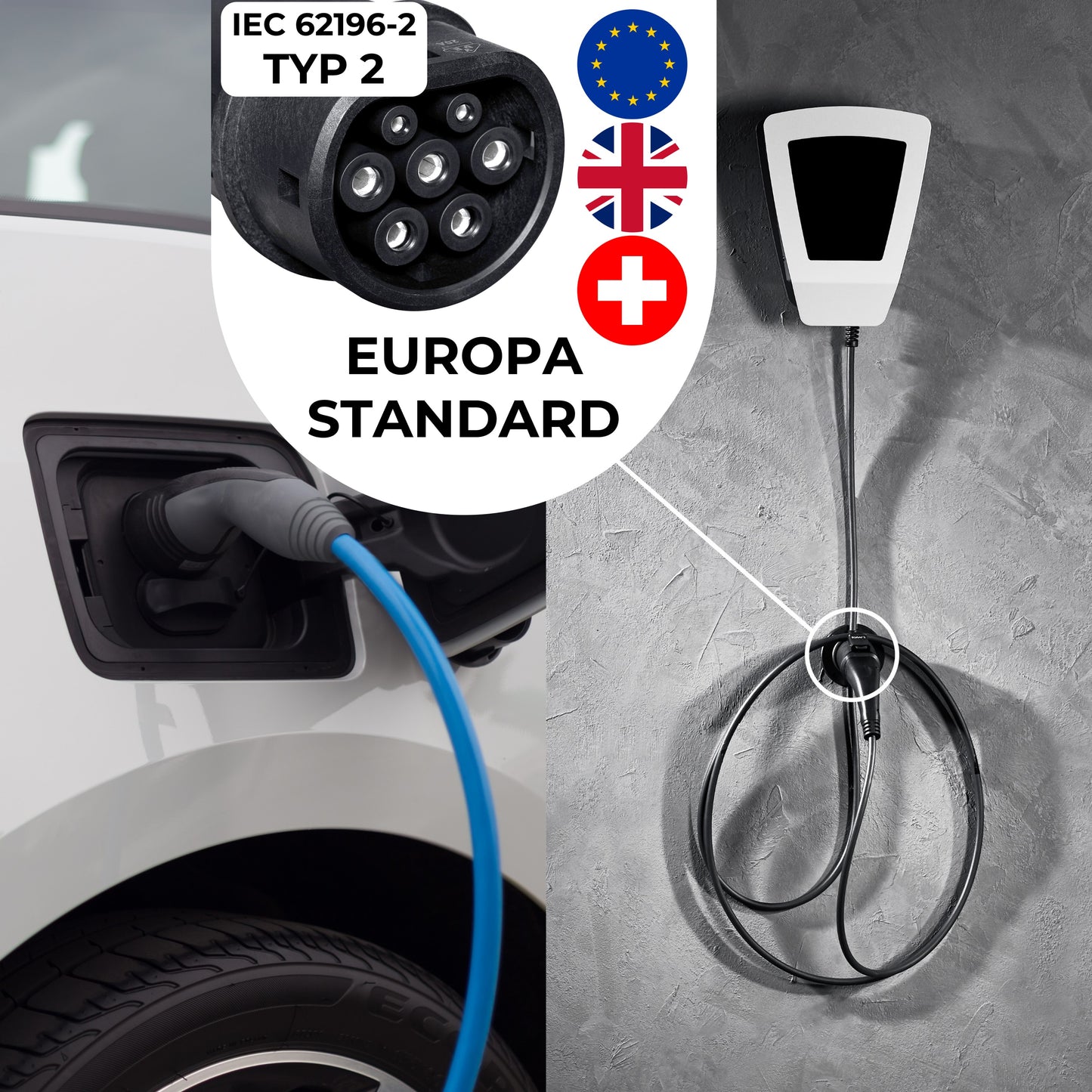 Ladekabel Typ 2 Wandhalterung