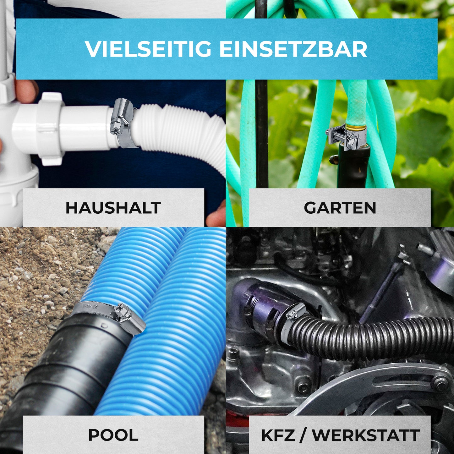 Schlauchschellen Wandhalter Set - 227 Teilig