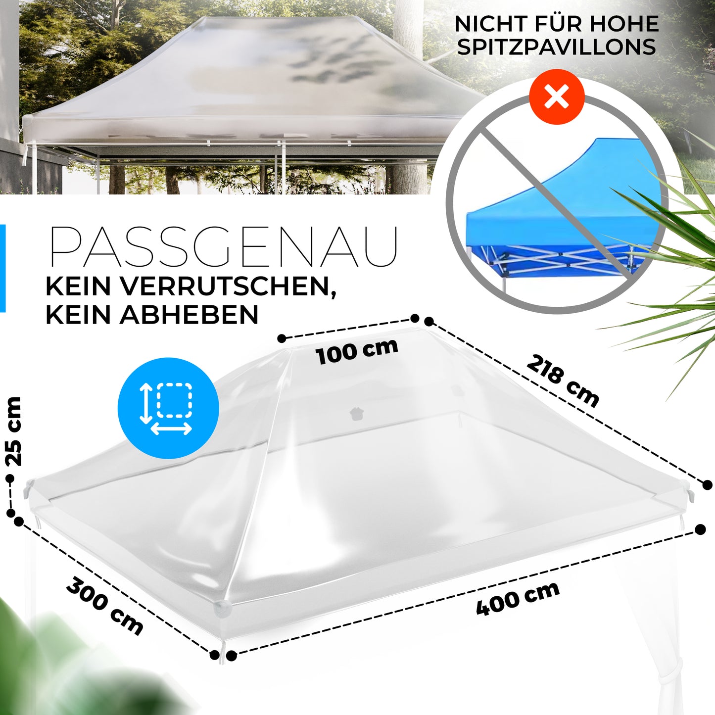 Pavillon Abdeckung - 3m x 4m x 0,5m