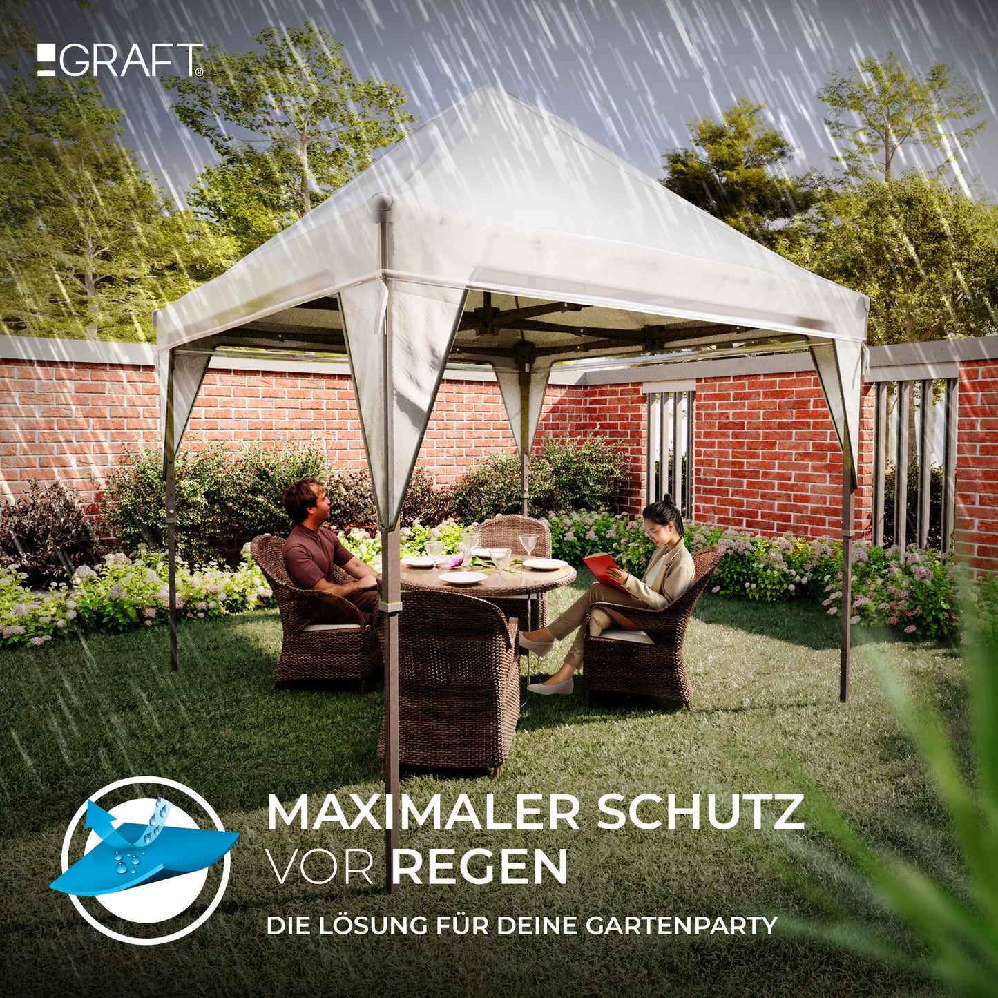 Pavillon Abdeckung - 3m x 3m x 0,75m