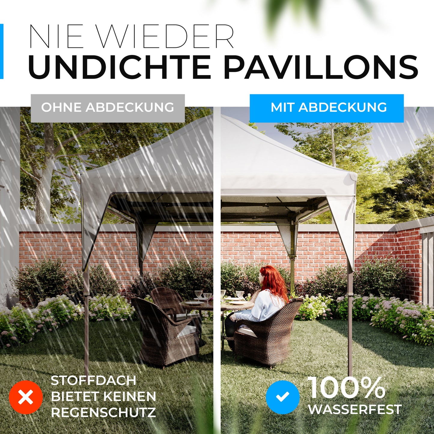 Pavillon Abdeckung - 3m x 3m x 0,75m