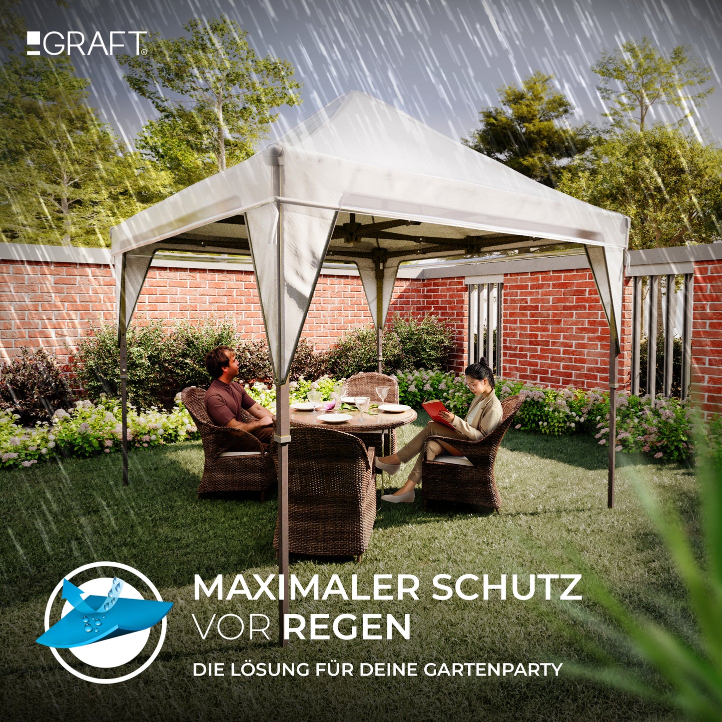 Pavillon Abdeckung - 3m x 3m x 0,5m