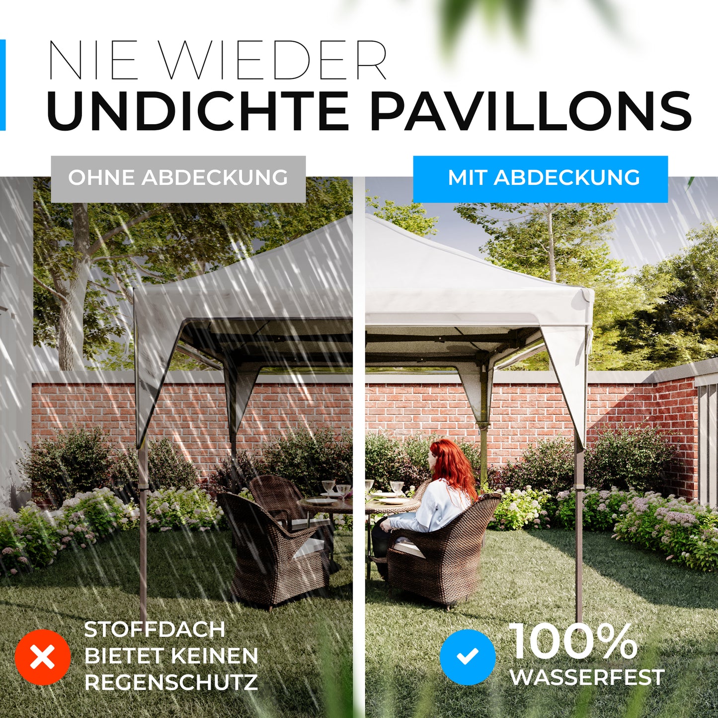 Pavillon Abdeckung - 3m x 3m x 0,5m