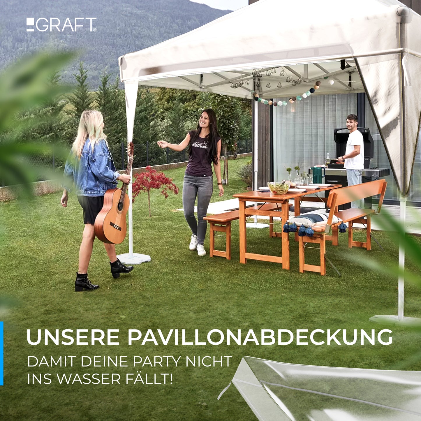 Pavillon Abdeckung - 3m x 3m x 0,5m