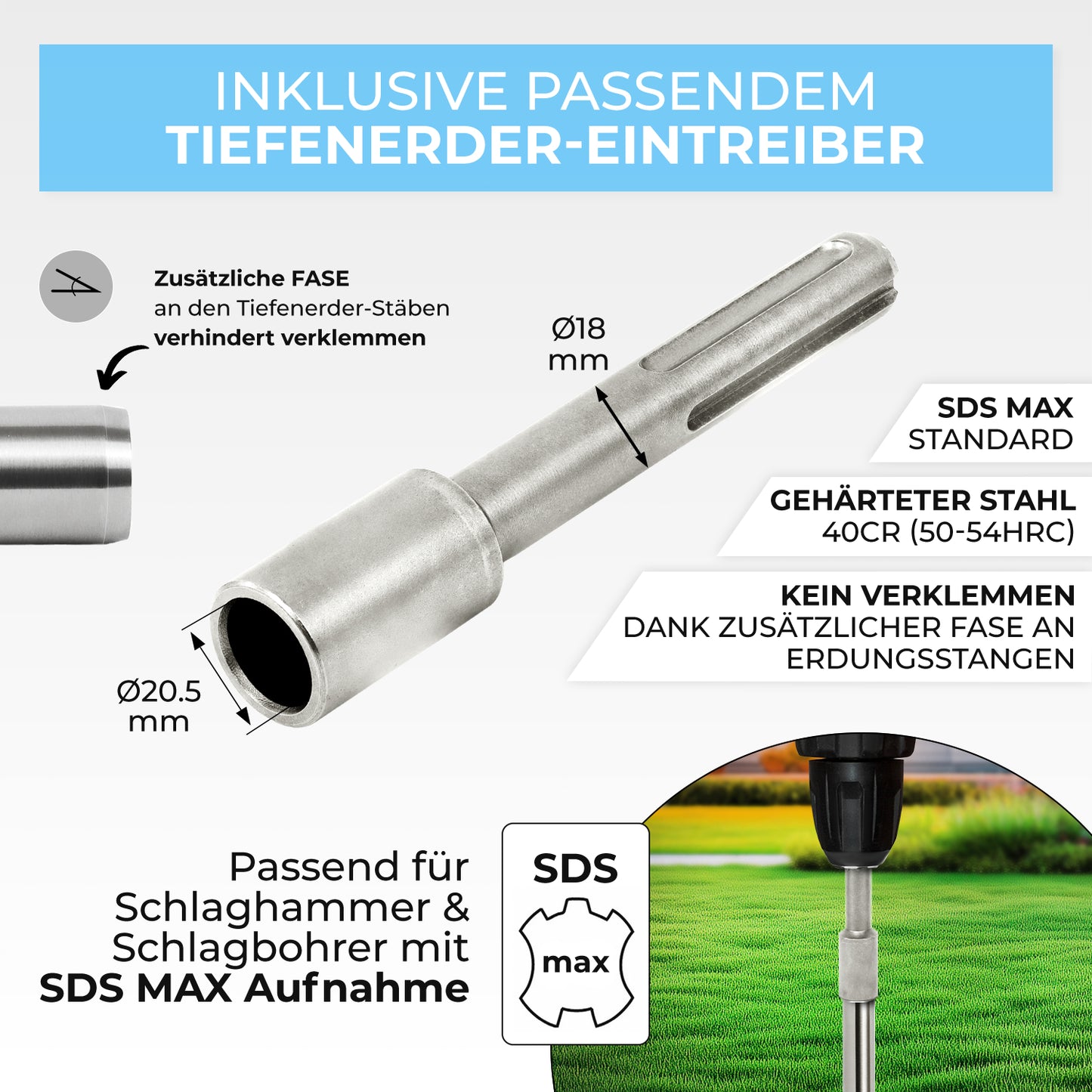 Tiefenerder Set aus V4A Edelstahl - 3 Meter
