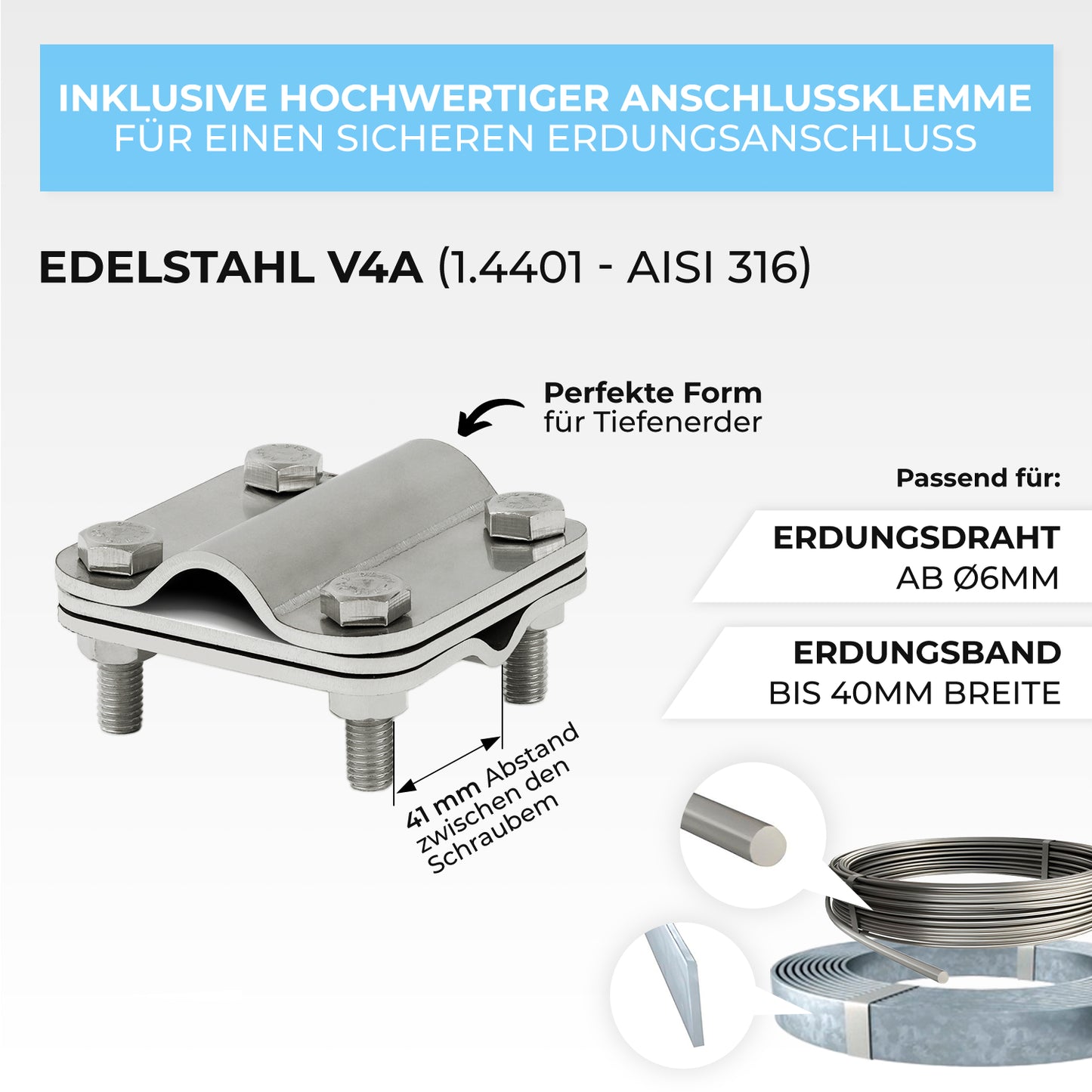 Tiefenerder Set aus V4A Edelstahl - 3 Meter