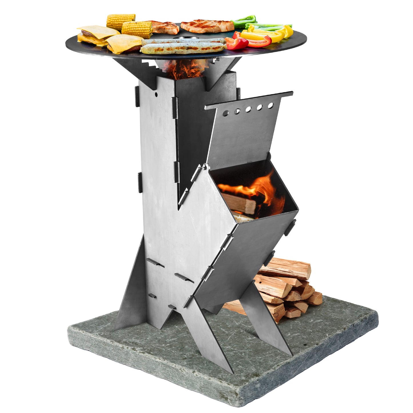 Raketenofen inkl. Grillplatte