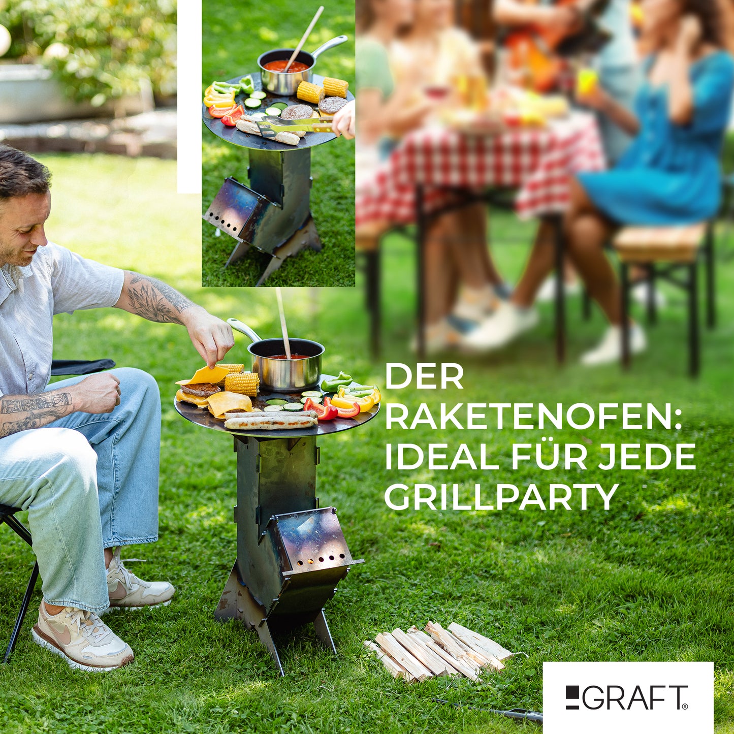Raketenofen inkl. Grillplatte