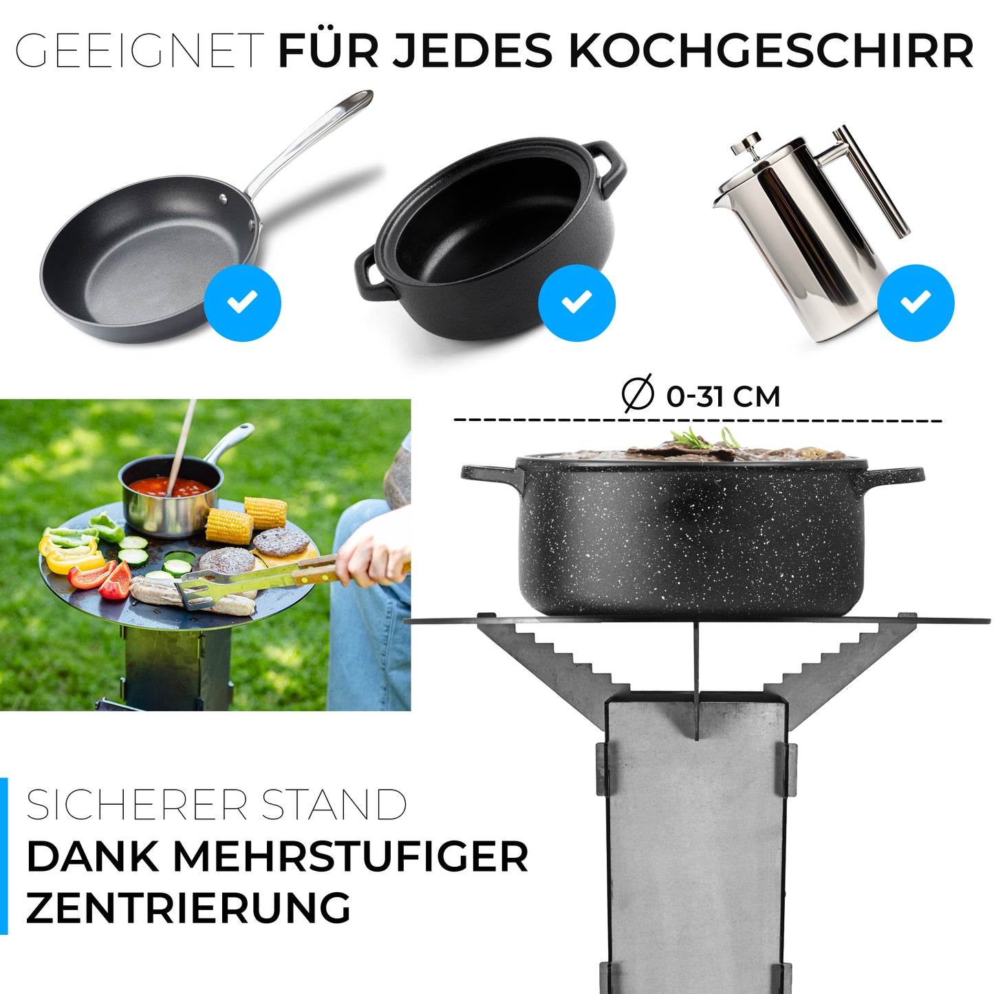 Raketenofen inkl. Grillplatte