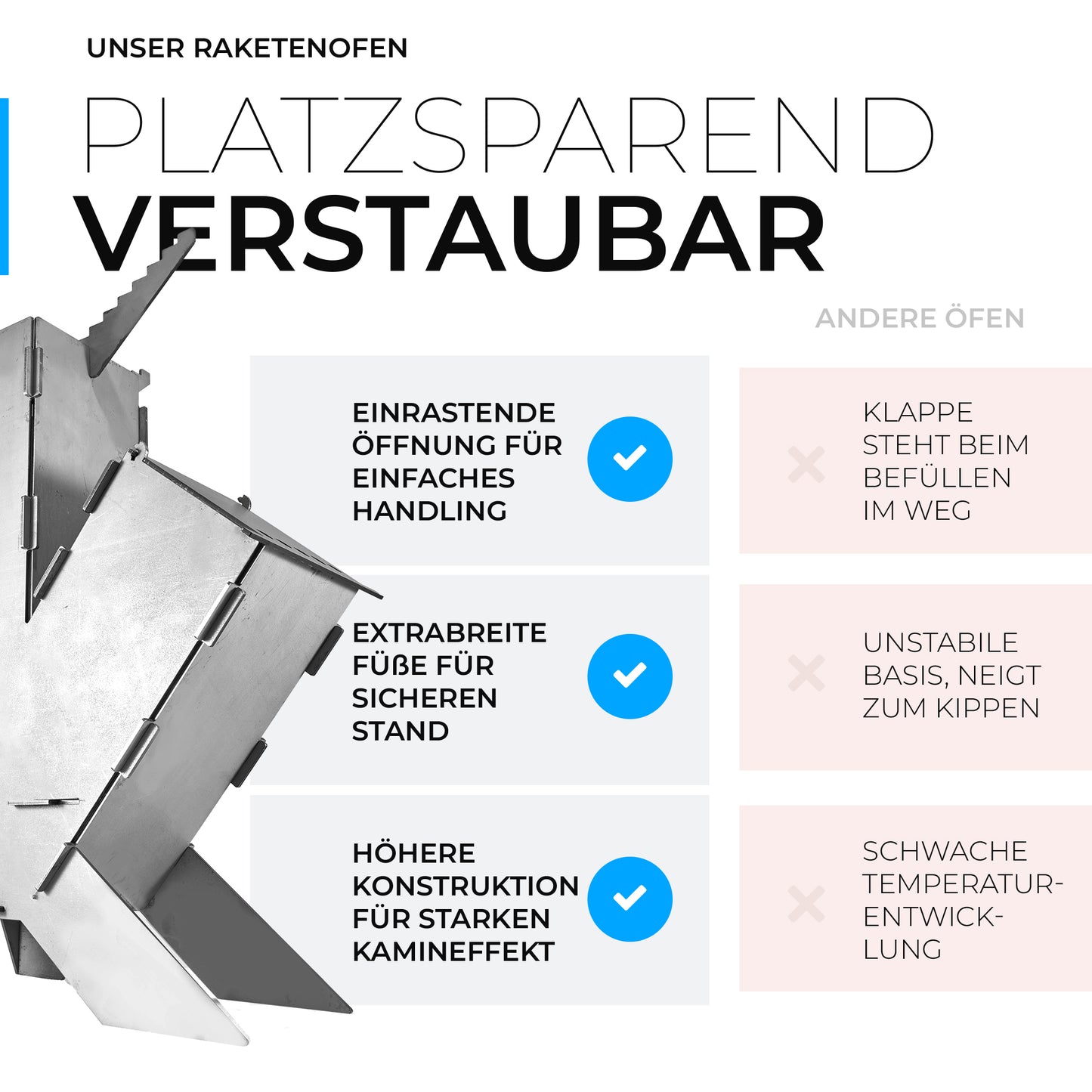 Raketenofen inkl. Grillplatte
