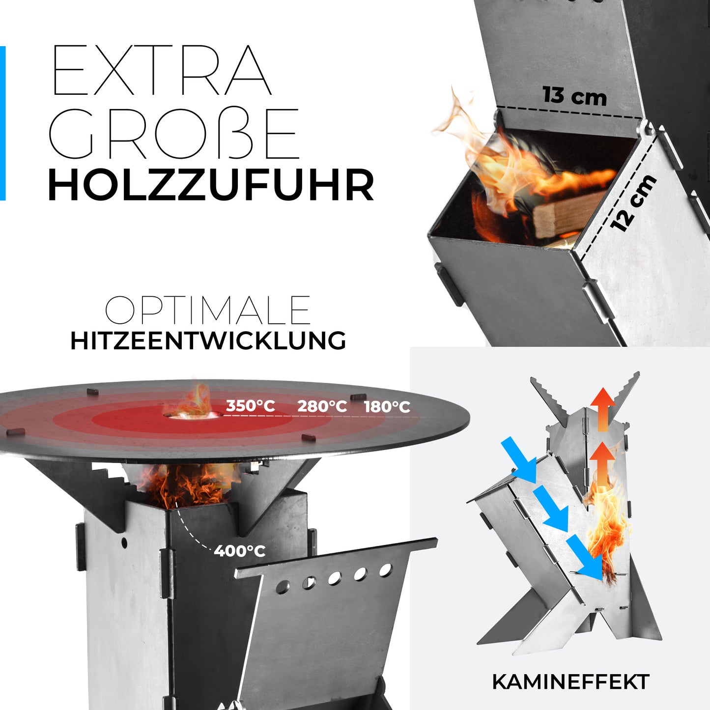 Raketenofen inkl. Grillplatte