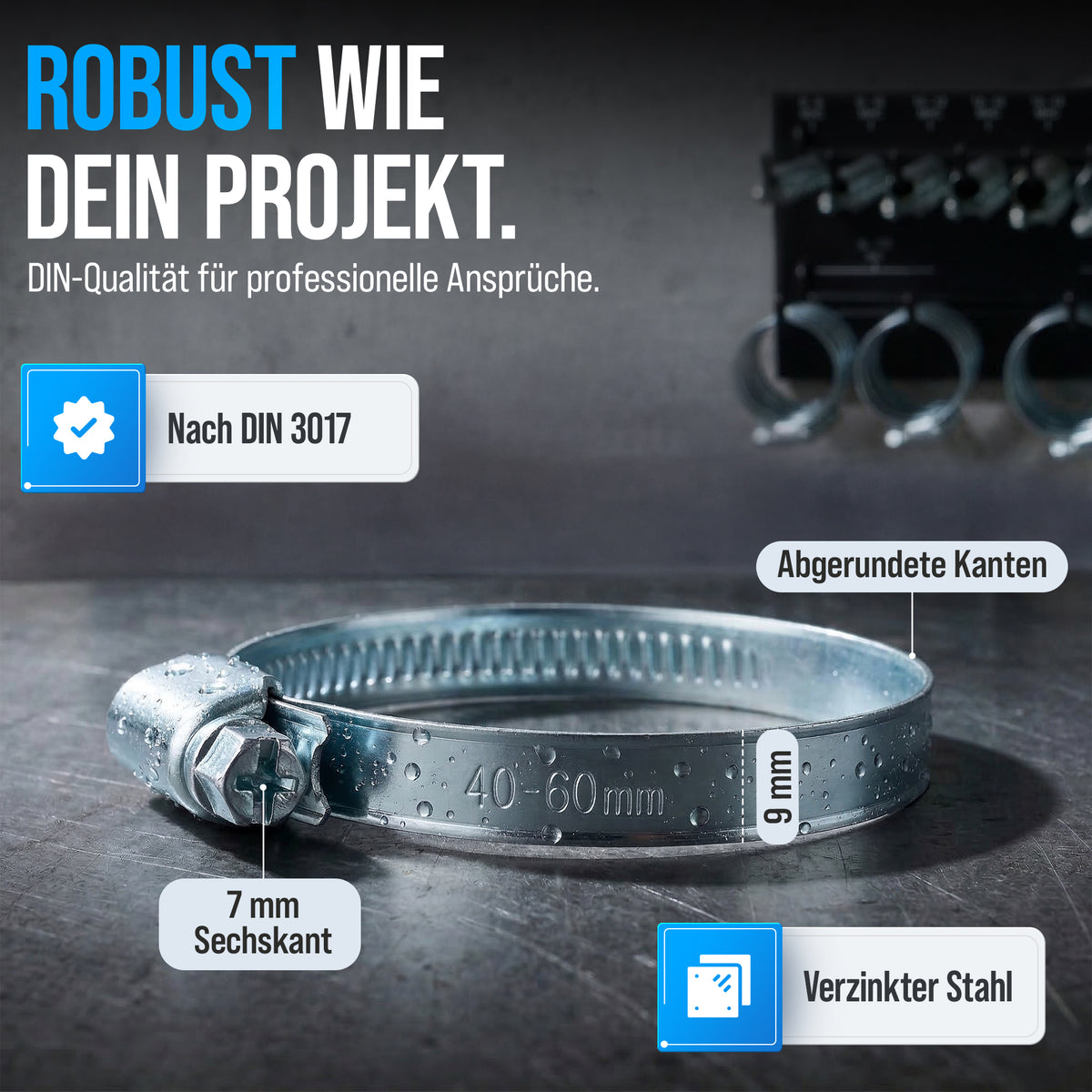 Schlauchschellen Wandhalter Set - 227 Teilig