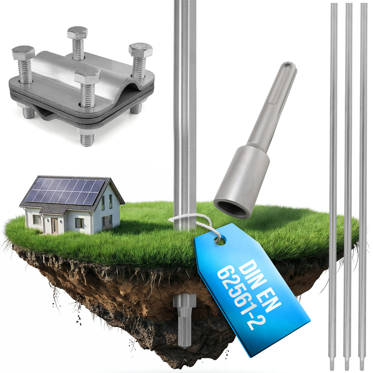 Tiefenerder Set aus V4A Edelstahl - 3 Meter