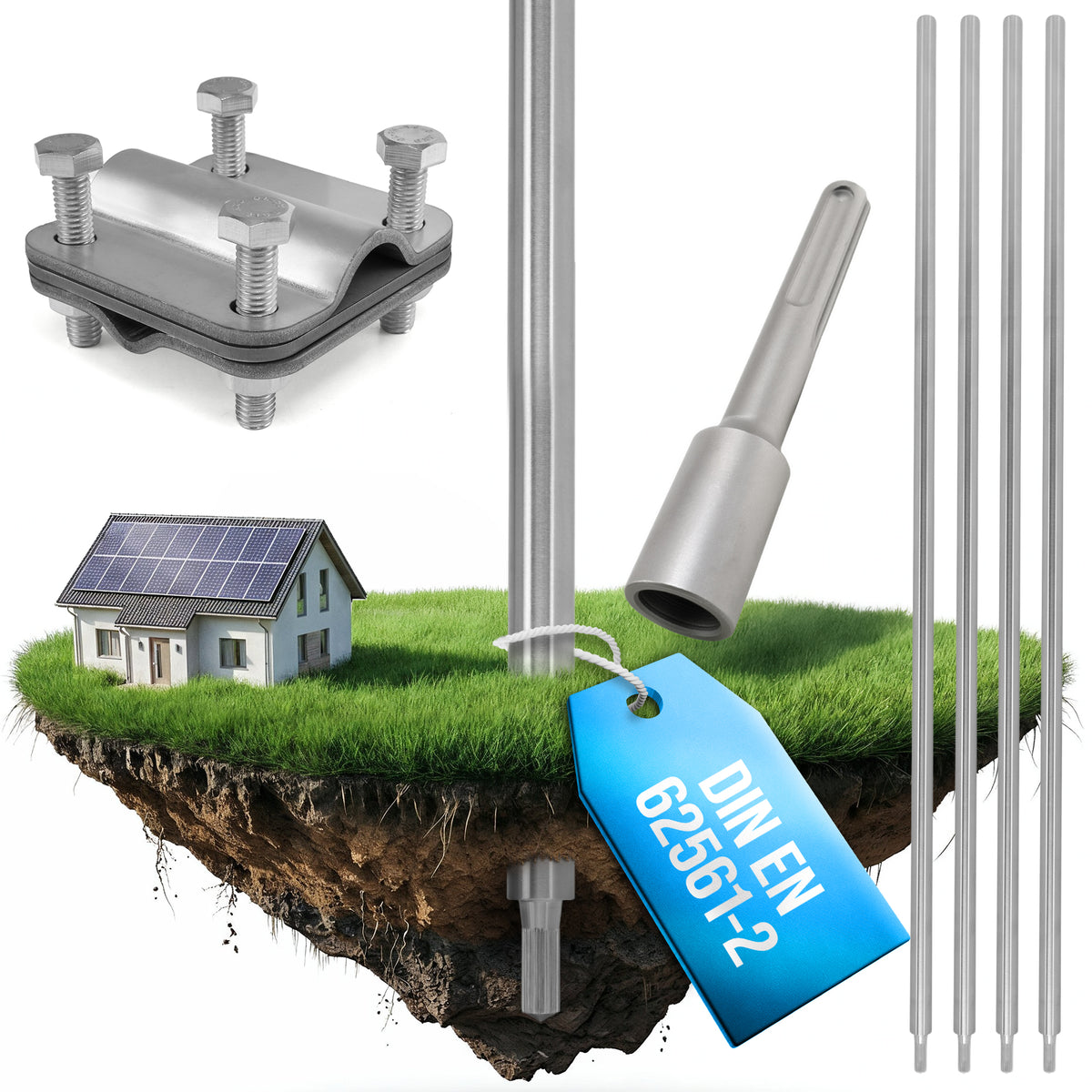 Tiefenerder Set aus V4A Edelstahl - 4 Meter